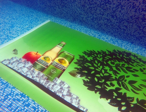 3D Advertising Somersby for a pool