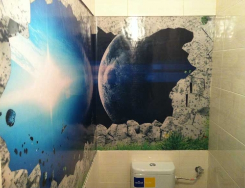 3D Pano Cosmos mounted in a bathroom