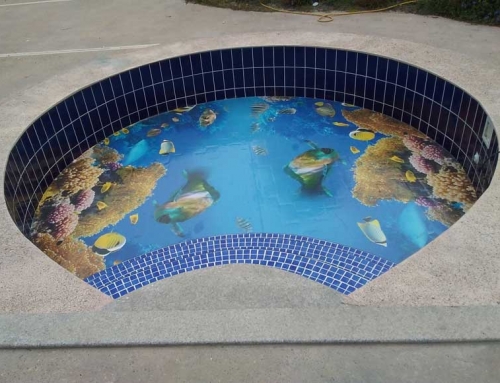 3D flooring in a children’s pool in a hotel Venus Palace in Sunny Beach, Bulgaria