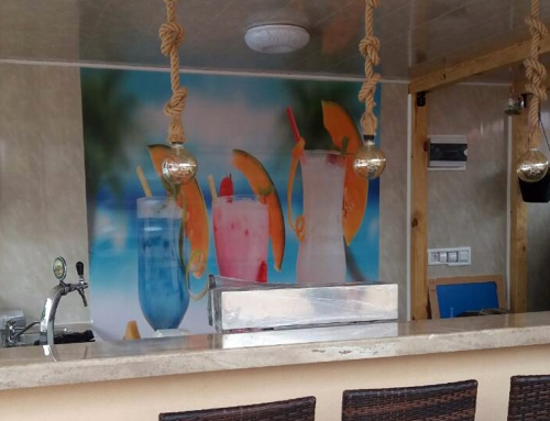 3D Décor mounted on the wall in a fresh bar in Palace Hotel Sunny Beach
