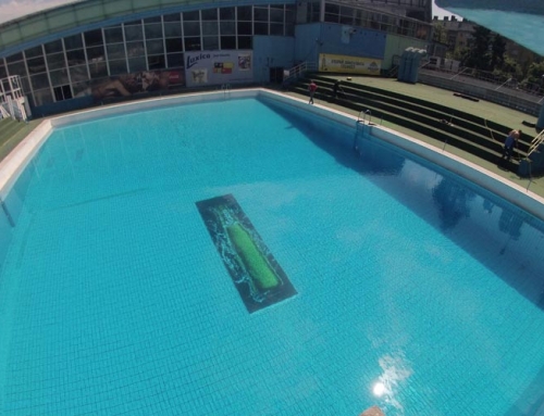 3D advertising Carlsberg in Spartak Pool, Sofia