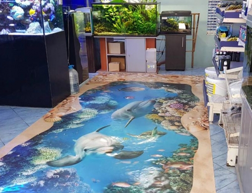 3D flooring in a decorative fish shop